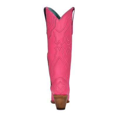 Corral | Stitch Pattern & Inlay Pull Straps Snip Toe | Tall | Fuchsia Pink