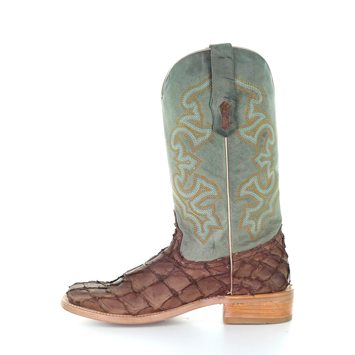 Corral Men's | Fish | Embroidery | Brown/Turquoise