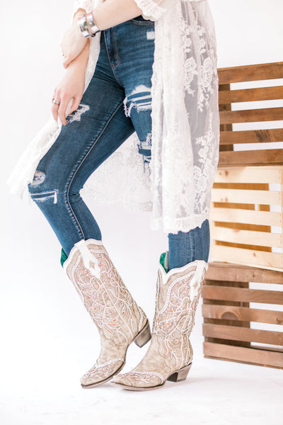 Corral | Overlay & Embroidery & Studs & Crystals | White