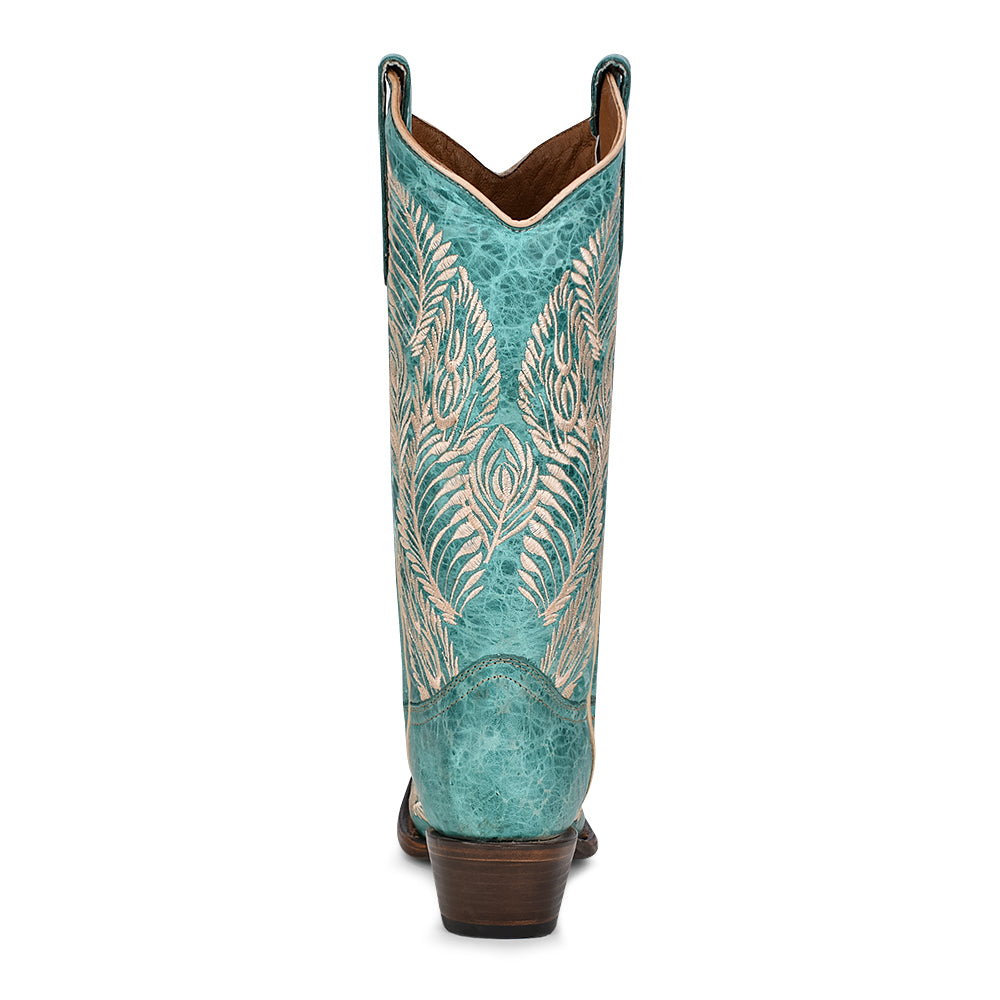 Circle G | Feather Embroidery | Snip Toe | Turquoise