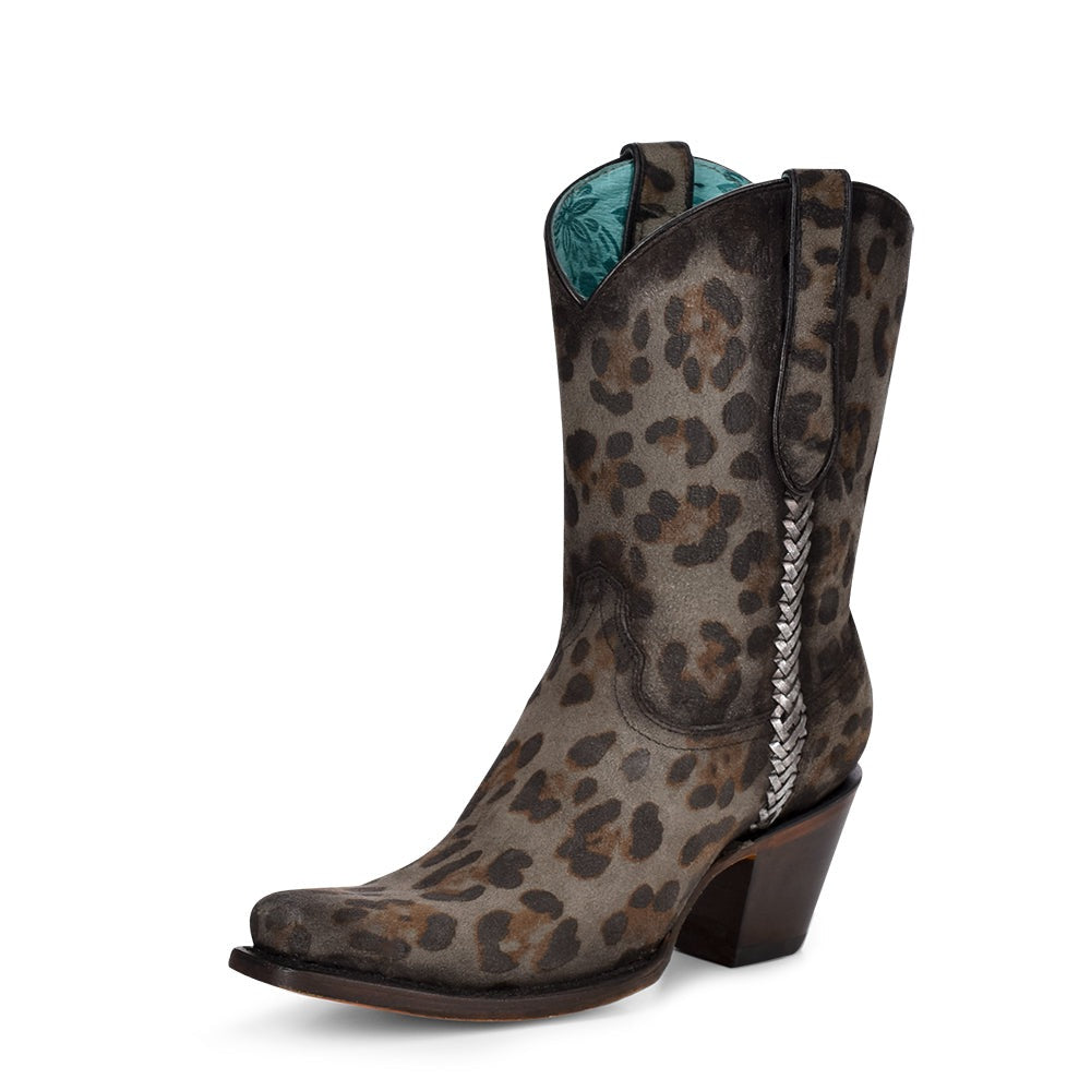 Corral | Leopard Print & Woven| Ankle Boot