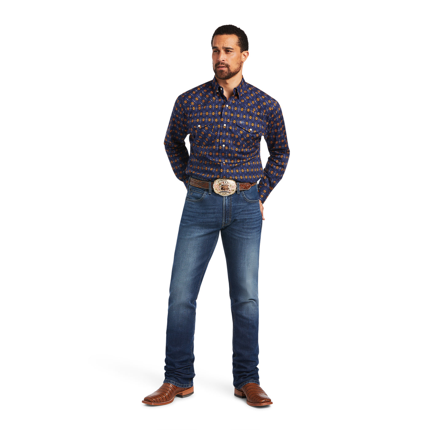 Ariat | Men's Relentless Steeled Stretch | Classic Fit Western Shirt | Peacoat