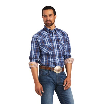 Ariat | Men's Inexorable Stretch | Classic Fit Western Shirt | Blue Frond