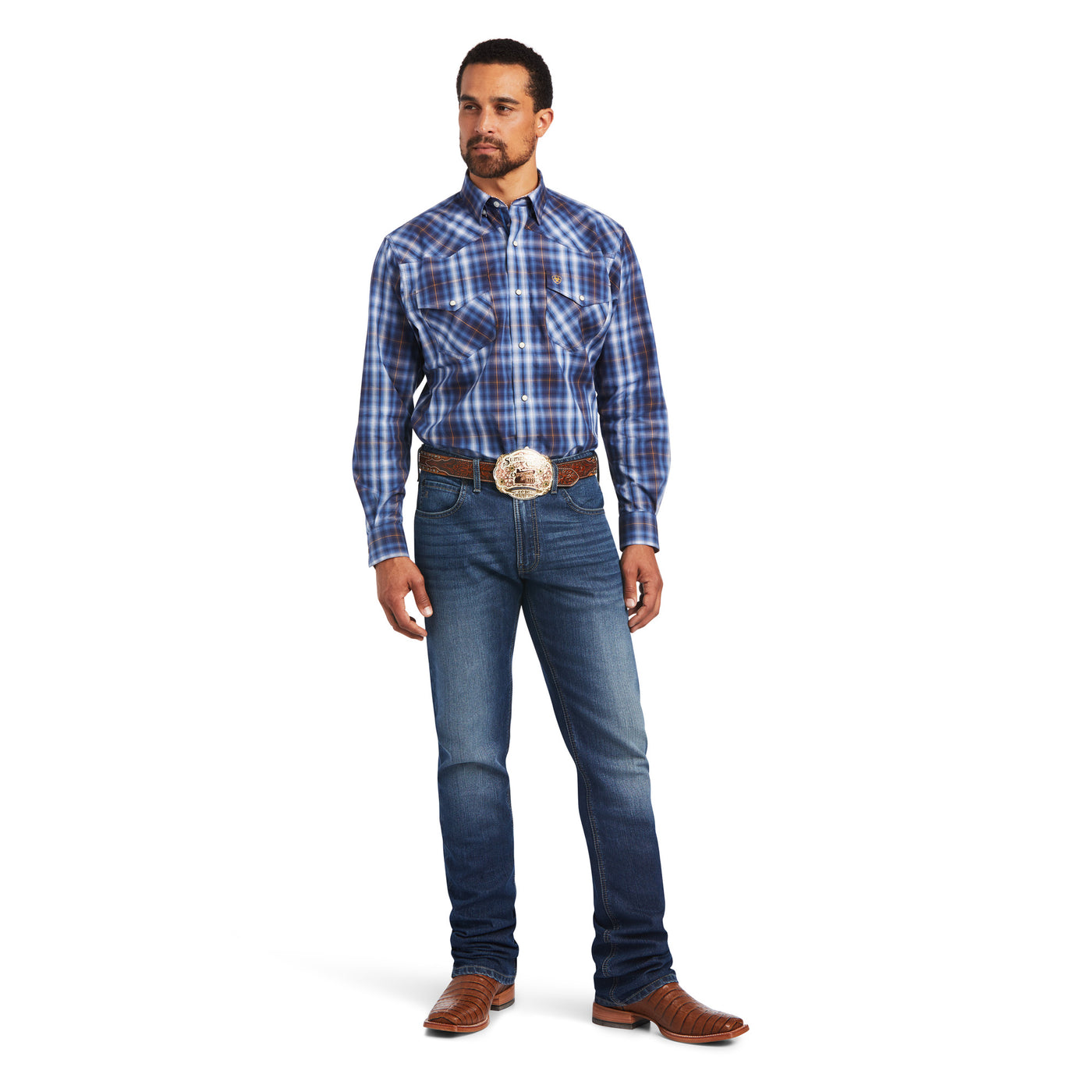 Ariat | Men's Inexorable Stretch | Classic Fit Western Shirt | Blue Frond