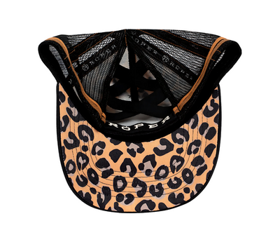 Roper | High Ponytail Cap | Leopard Print| Black & Tan