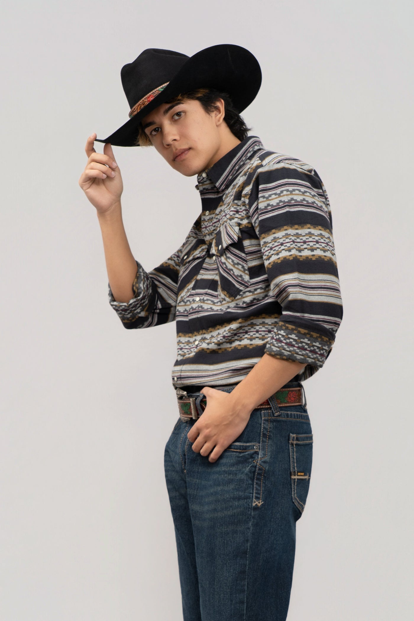 Outback King | Men's Frontier Shirt | Inca Black/Gold