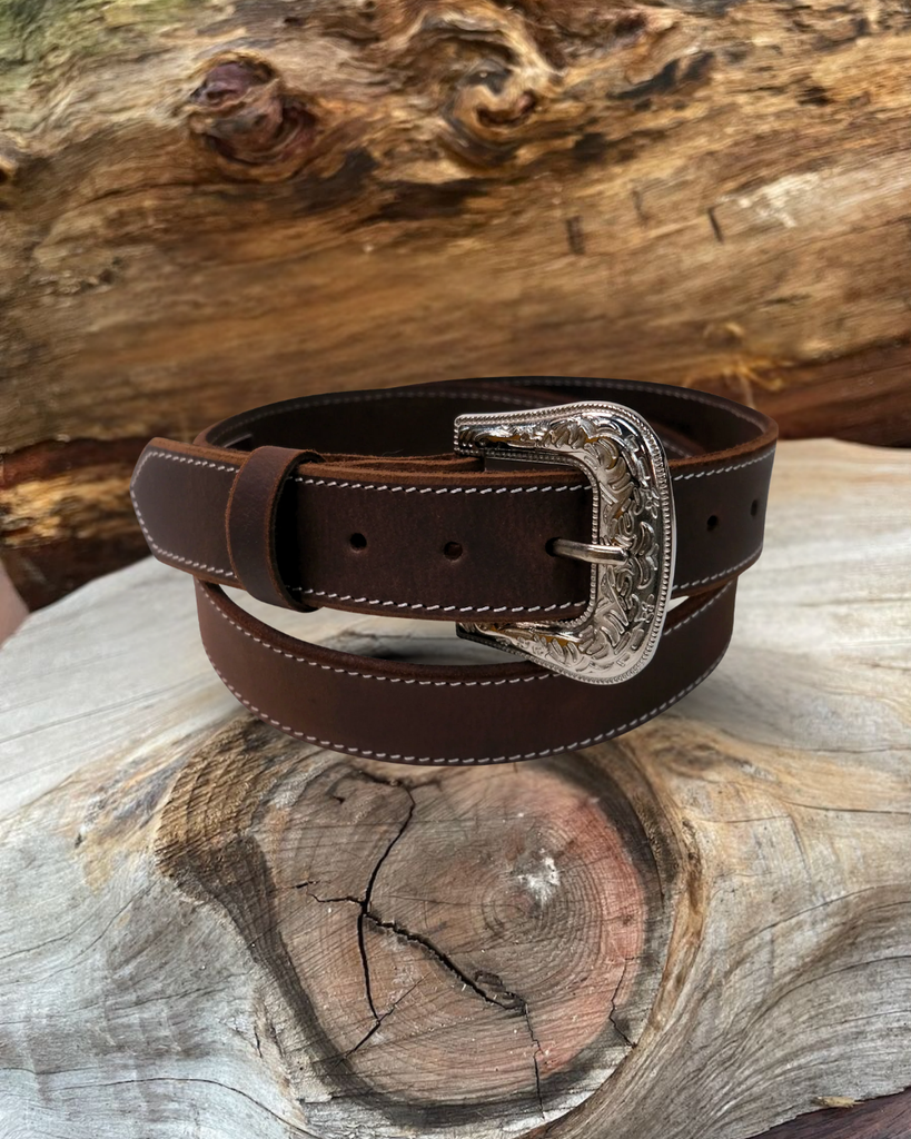Outback King | Frontier Belt | Stitched Mahogany