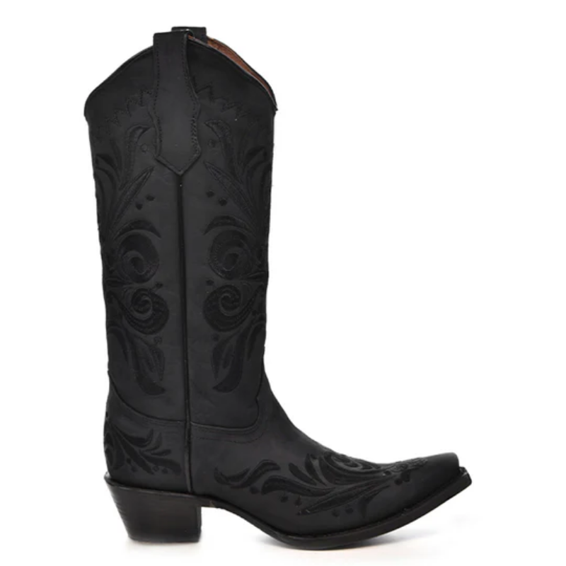 Circle G | Embroidery Snip Toe | Nubuck Black
