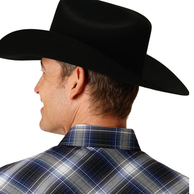 Roper | Men's Karman | Classic Fit Western Shirt | Blue Plaid- Outback Traders Australia