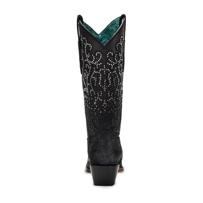 Corral | Embroidery & Crystals | Snip Toe | Black