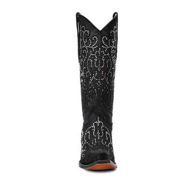 Corral | Embroidery & Crystals | Snip Toe | Black