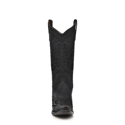 Circle G | Embroidery Snip Toe | Nubuck Black