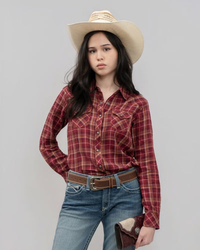 Outback King | Honey Don't Shirt | Red/Orange Check