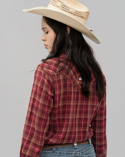 Outback King | Honey Don't Shirt | Red/Orange Check