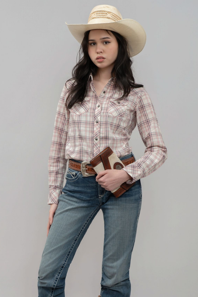 Outback King | Honey Don't Shirt | White/Pink Check