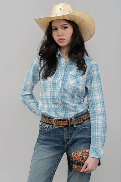 Outback King | Honey Don't Shirt | Blue/Grey Check