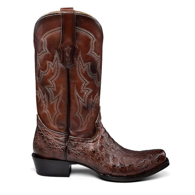Corral Men's | Ostrich Embroidery Narrow Square Toe | Brown