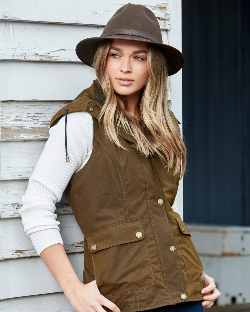 Burke and Wills Women's St Arnaud Vest in Bronze