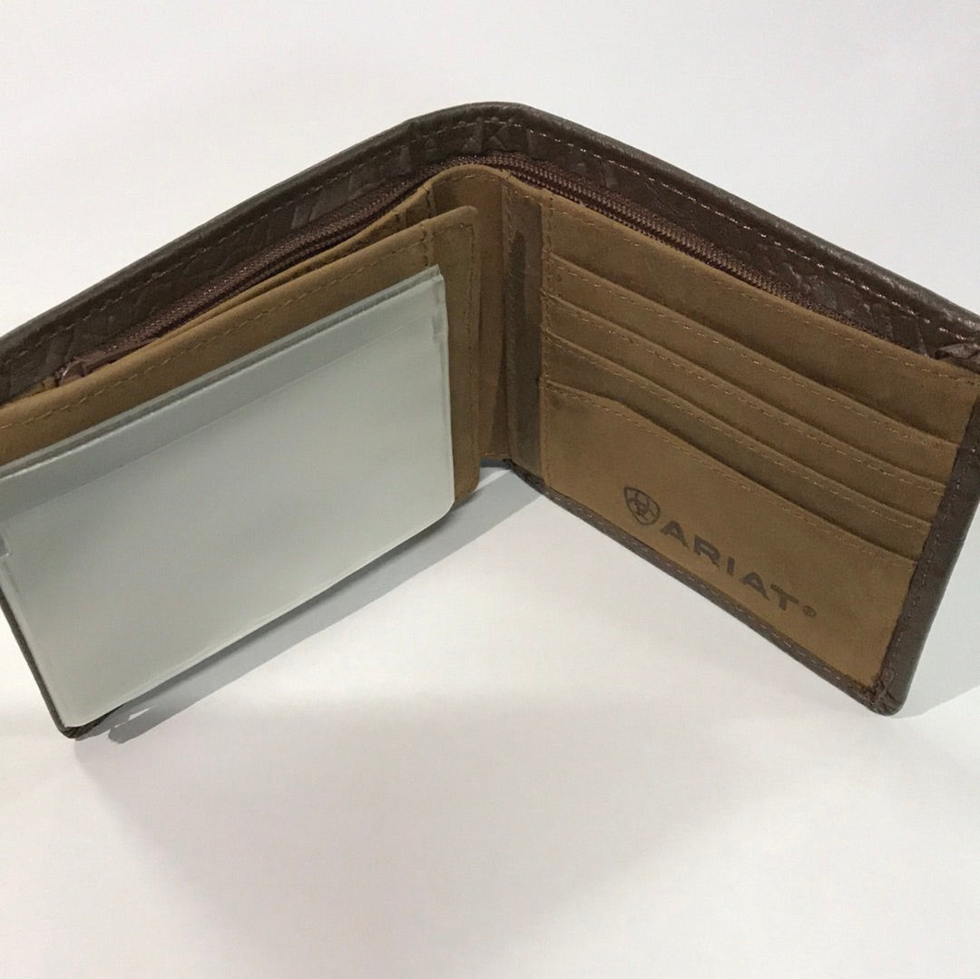 Ariat Bi-Fold Wallet| Dark Brown | Inside| Outback Traders Australia