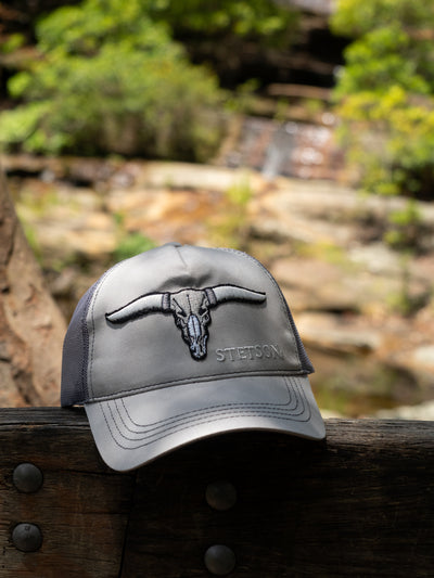 Stetson | Buffalo Horns Trucker Cap | Grey