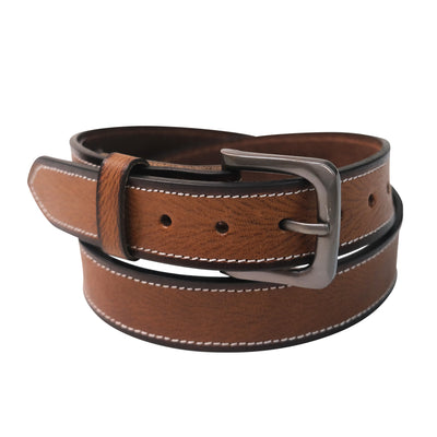 Outback King | Classic Frontier Belt | Stitched Light Redwood Brown