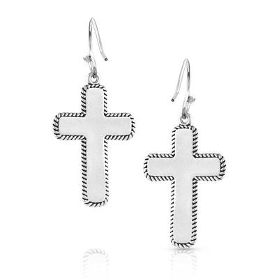 Earrings | Faith on Point Turquoise Cross
