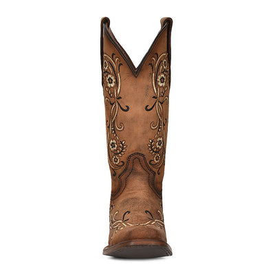 Circle G | Floral Embroidery | Square Toe | Sand