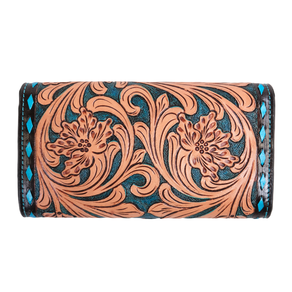 Outback King | Turquoise Buck Stitched Retro | Western Clutch Purse