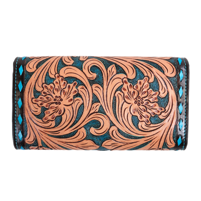 Outback King | Turquoise Buck Stitched Retro | Western Clutch Purse