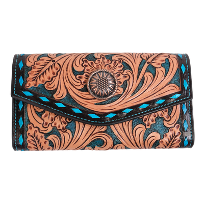 Outback King | Turquoise Buck Stitched Retro | Western Clutch Purse