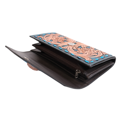 Outback King | Turquoise Buck Stitched Retro | Western Clutch Purse