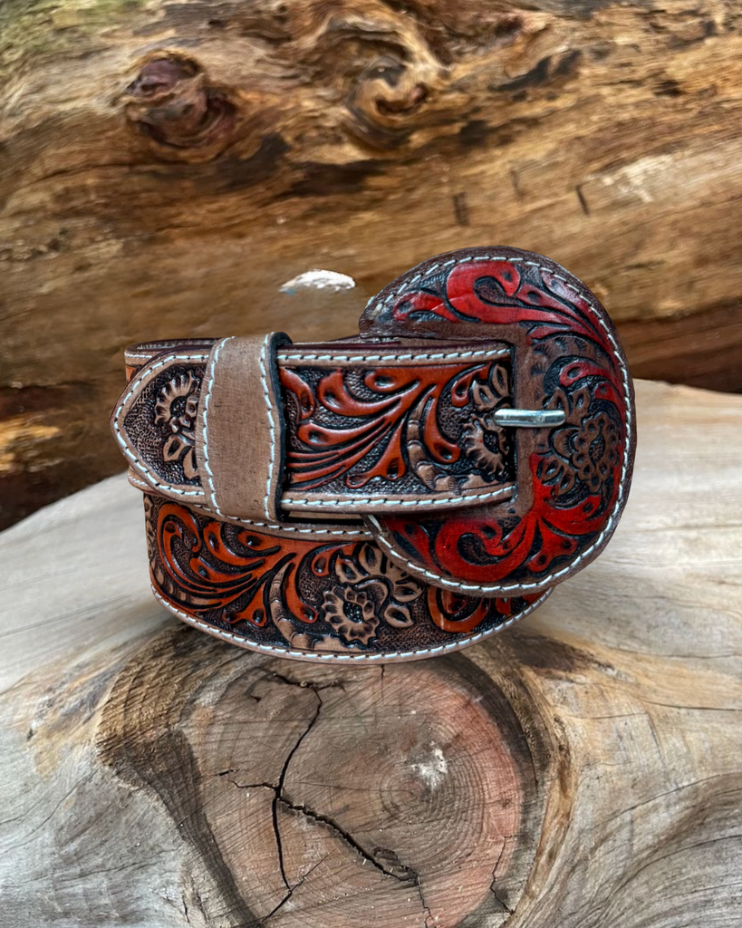 Outback King  Carved Tool Western Belt | Red Canyon