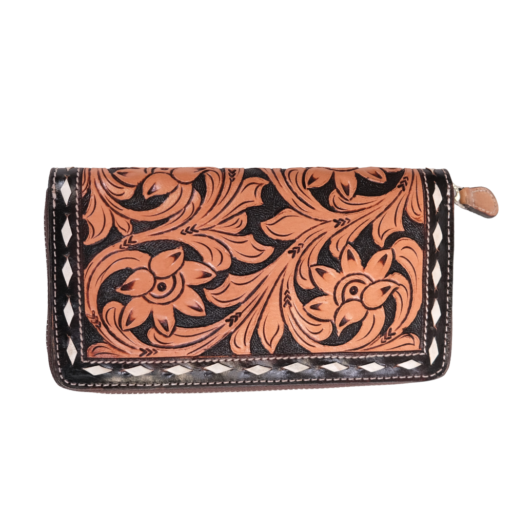 Outback King | Retro Buck Stitched | Zip Wallet