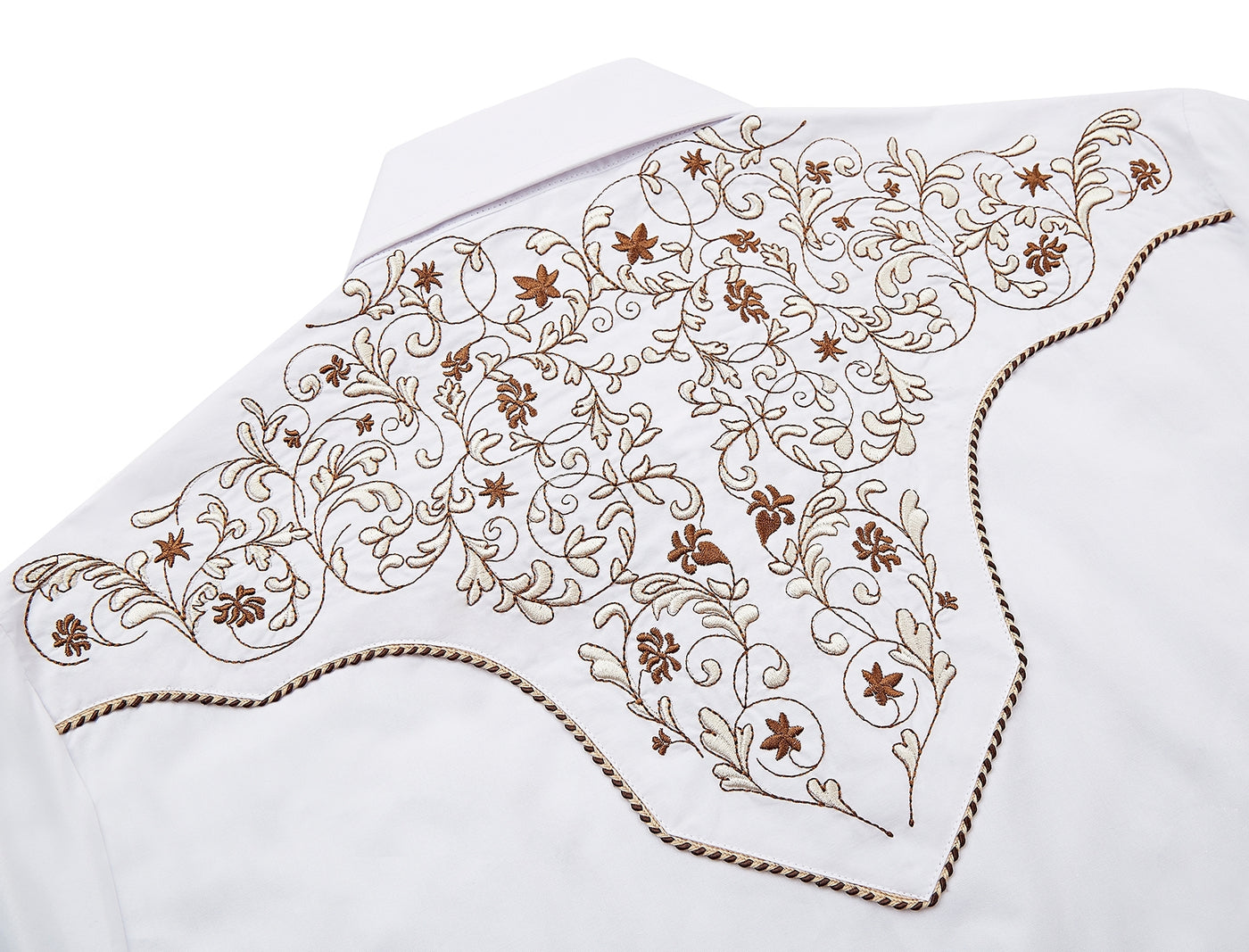 Outback King | Men's Ranger Embroidery Cowboy Shirt | Saddle Ivory