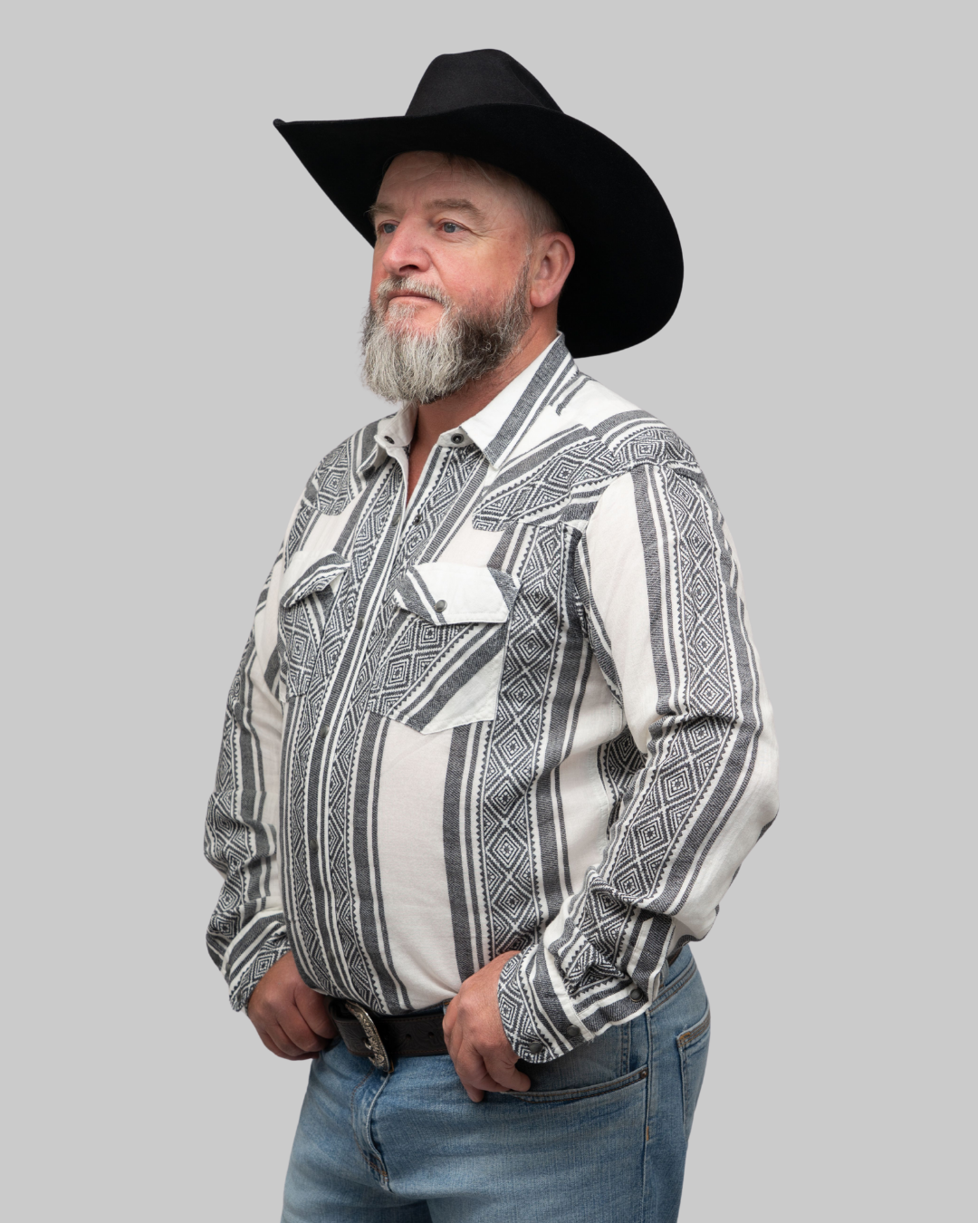 Outback King | Men's Frontier Shirt | Grey Diamond