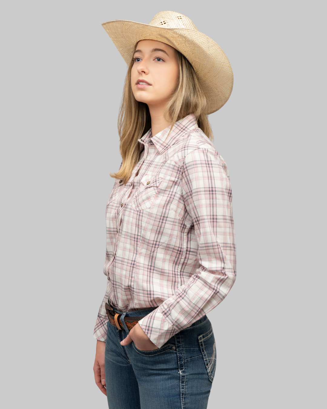 Outback King | Honey Don't Shirt | Pink/White Check