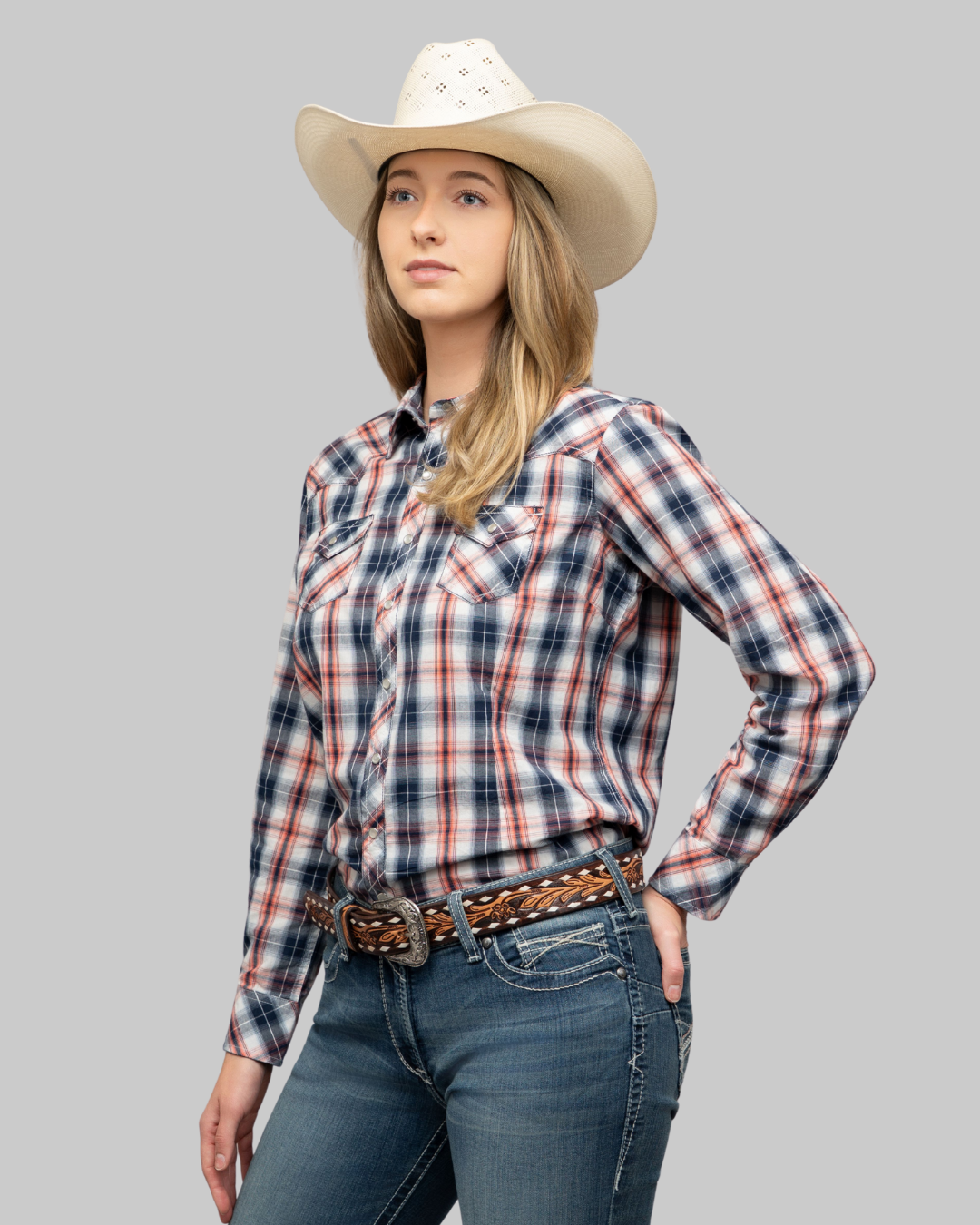 Outback King | Honey Don't Shirt | Orange/Black Check