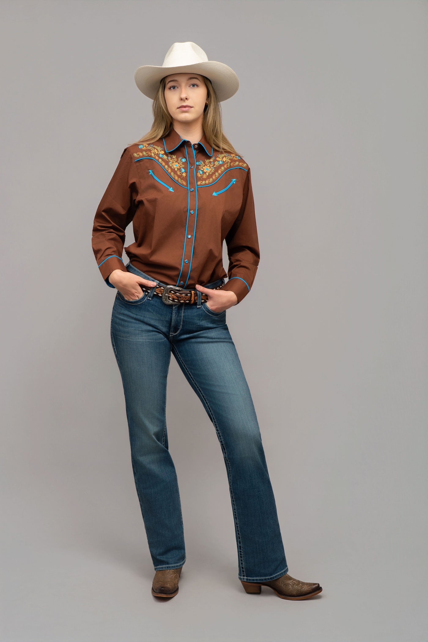 Outback King | Women's Prairie Embroidery Cowgirl Shirt | Copper Canyo