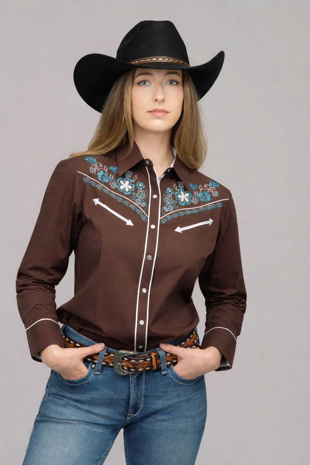 Outback King | Women's Prairie Embroidery Cowgirl Shirt | Copper Canyo
