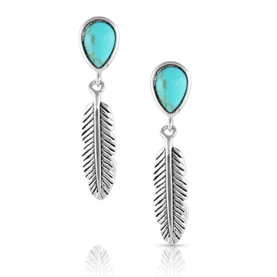 Earrings | Spirit Tears Turquoise Feather