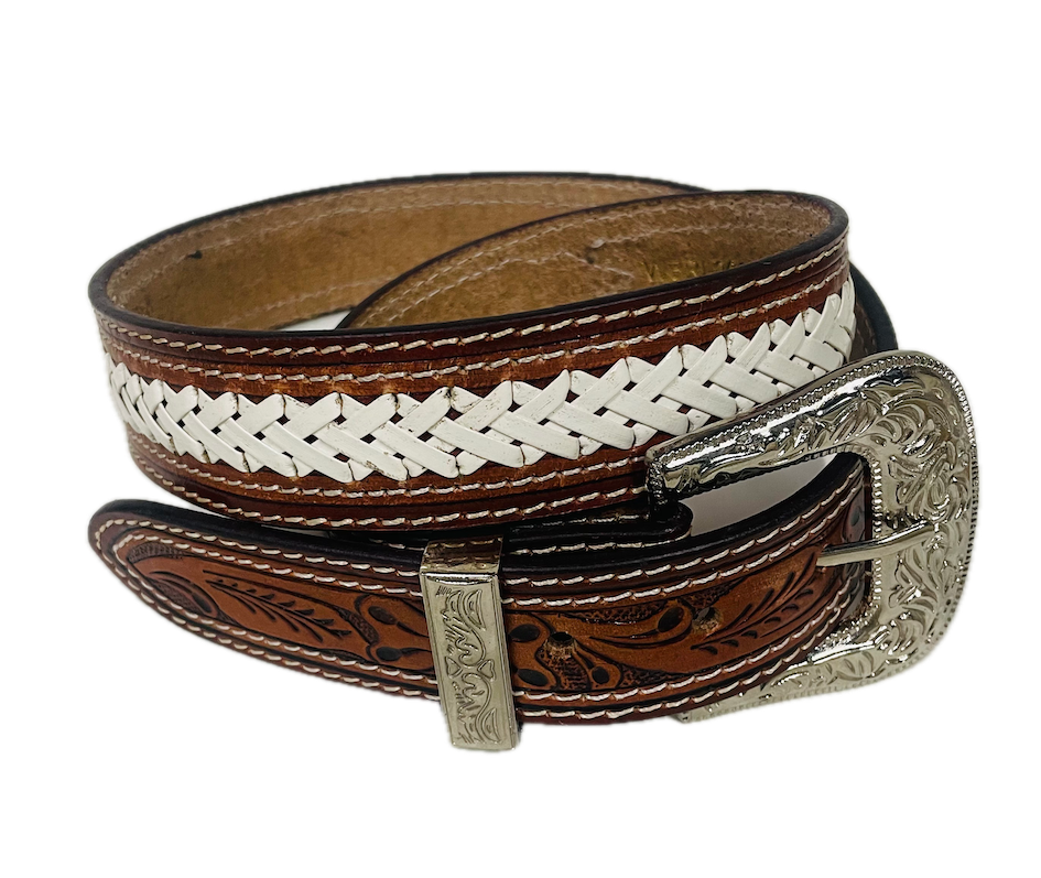 Outback King | White lightning Braided Western Belt