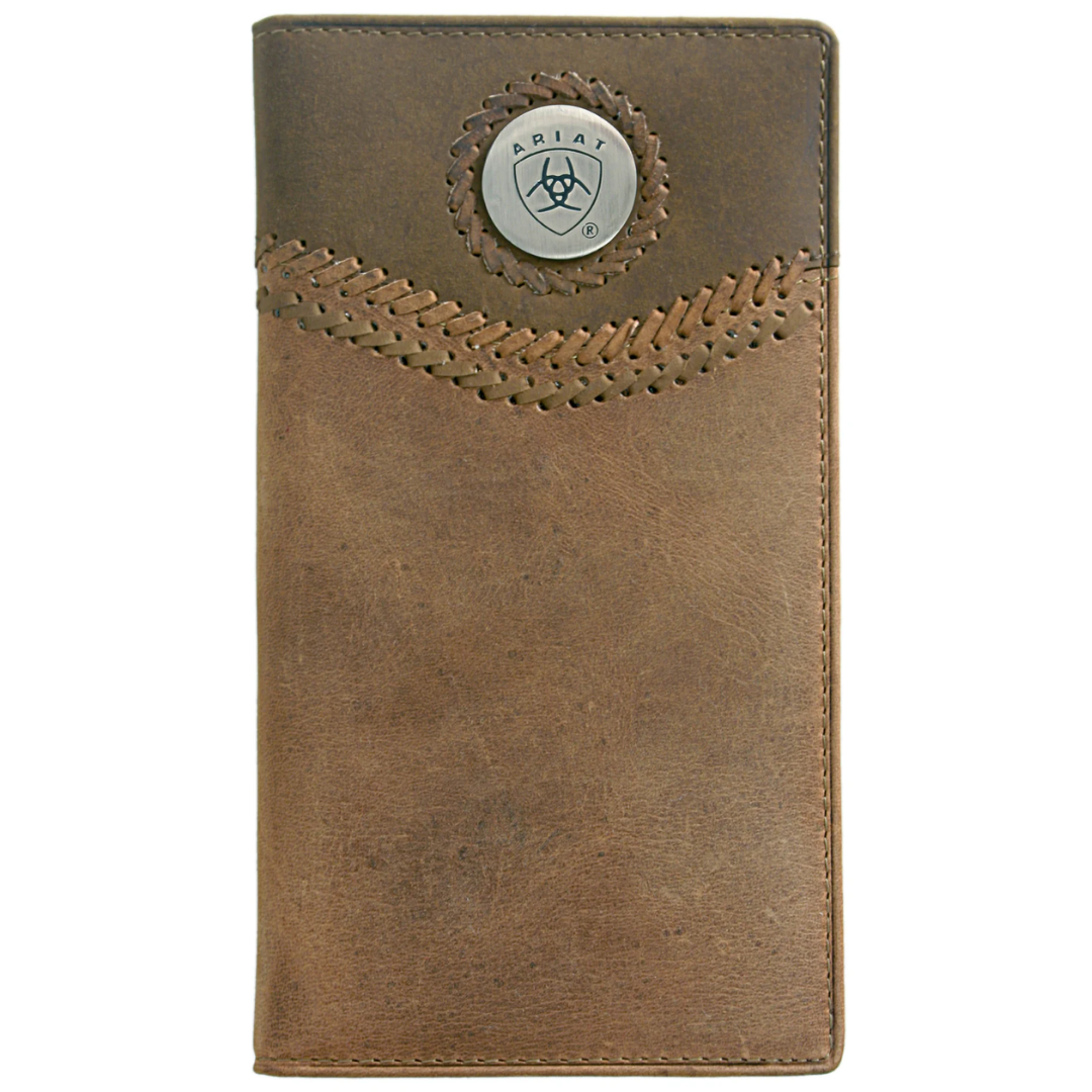 Ariat Rodeo Wallet | Two-toned accents | Chocolate/Tan