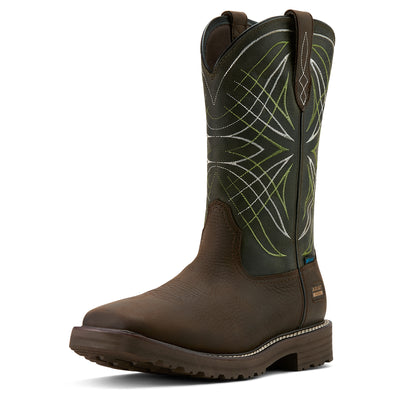Ariat | Men's Activator Waterproof Work Boot | Dark Brown Green