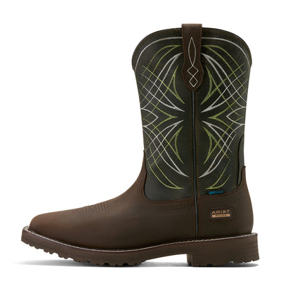 Ariat | Men's Activator Waterproof Work Boot | Dark Brown Green