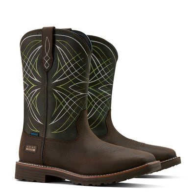 Ariat | Men's Activator Waterproof Work Boot | Dark Brown Green