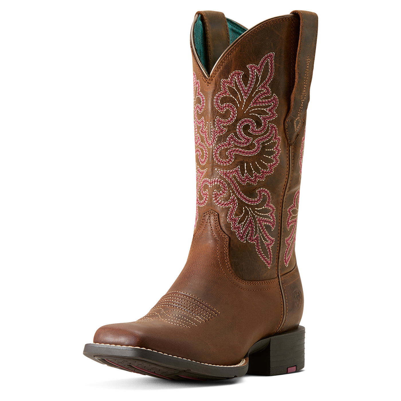 Ariat | Women's Round Up | Wide Square Toe | Stretch-Fit Western Boot | Sassy Brown