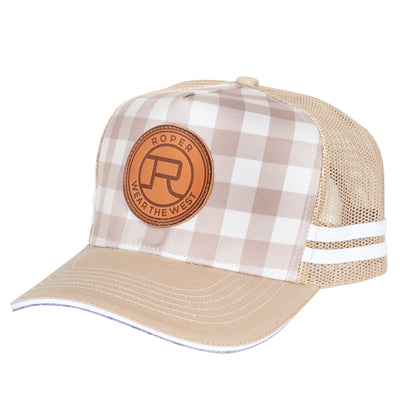 Roper | Trucker Cap Plaid | Fawn & Stone