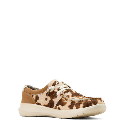 Ariat | Women's Hilo | Tan and White Brindle Hair On/Dark Tan Suede
