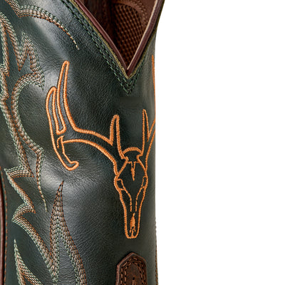 Ariat | Men's Sport Outdoor | Cowboy Boot | Brown Oiled Rowdy/Tack Green