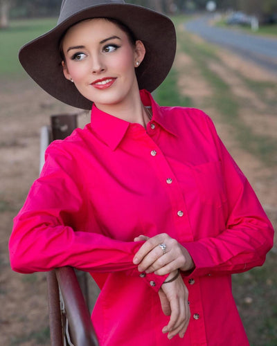 Burke & Wills Women's Collins Shirt | Hot Pink - Outback Traders Australia